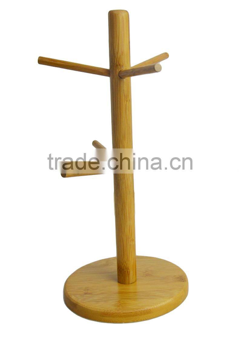 Bamboo 6 Cup Holder / Coffee Mug Stand / Mug Hanger Rack--Xingyuan