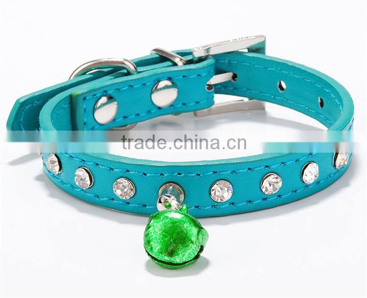 soft PU small bell custom metal chain dog collar dog collar PU chains01
