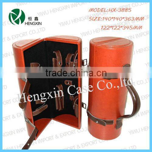 PU Leather Wicker Crafts Wine Holder