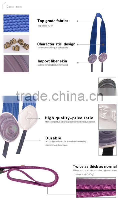 Factory supply LYNCA LM series cute colorful camera shoulder strap with lens blue pattern