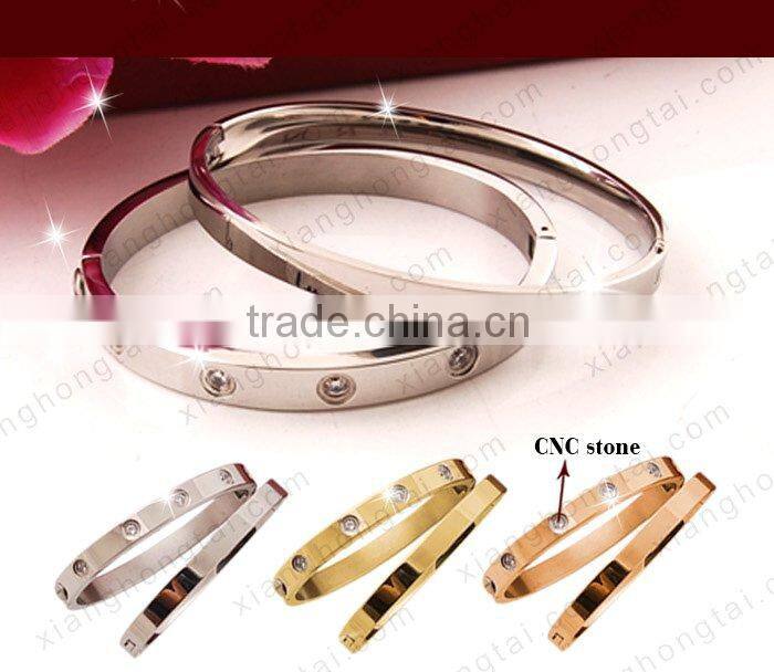 fashion women stainless steel crystal cuff bangle bracelet strong healthy energy bio magnetic jewelry