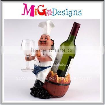 polyresin fashion wholesale crafts chef wine bottle holders