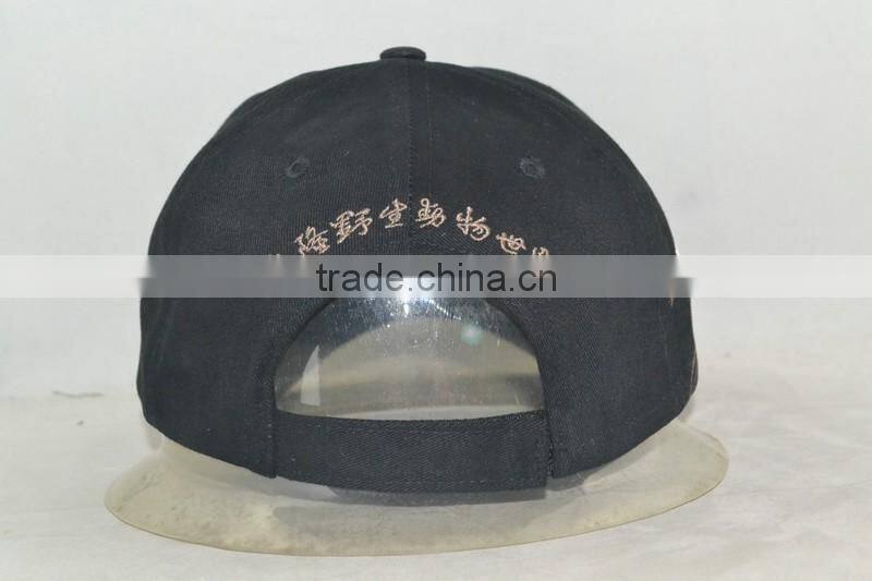 Guangzhou hat factory professional custom 6 panel / 100% cotton/fire bird embroidery logo / / black baseball cap