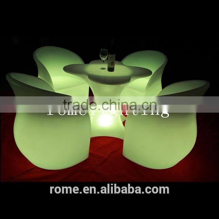 Rome led table durable colorful personality fashion bar furniture plum flower form the table/Natural Outdoor Bar Table