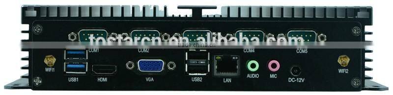 Quad Core Car PC intel J1900 Mini PC industrial computer pos Box with 6* COM port