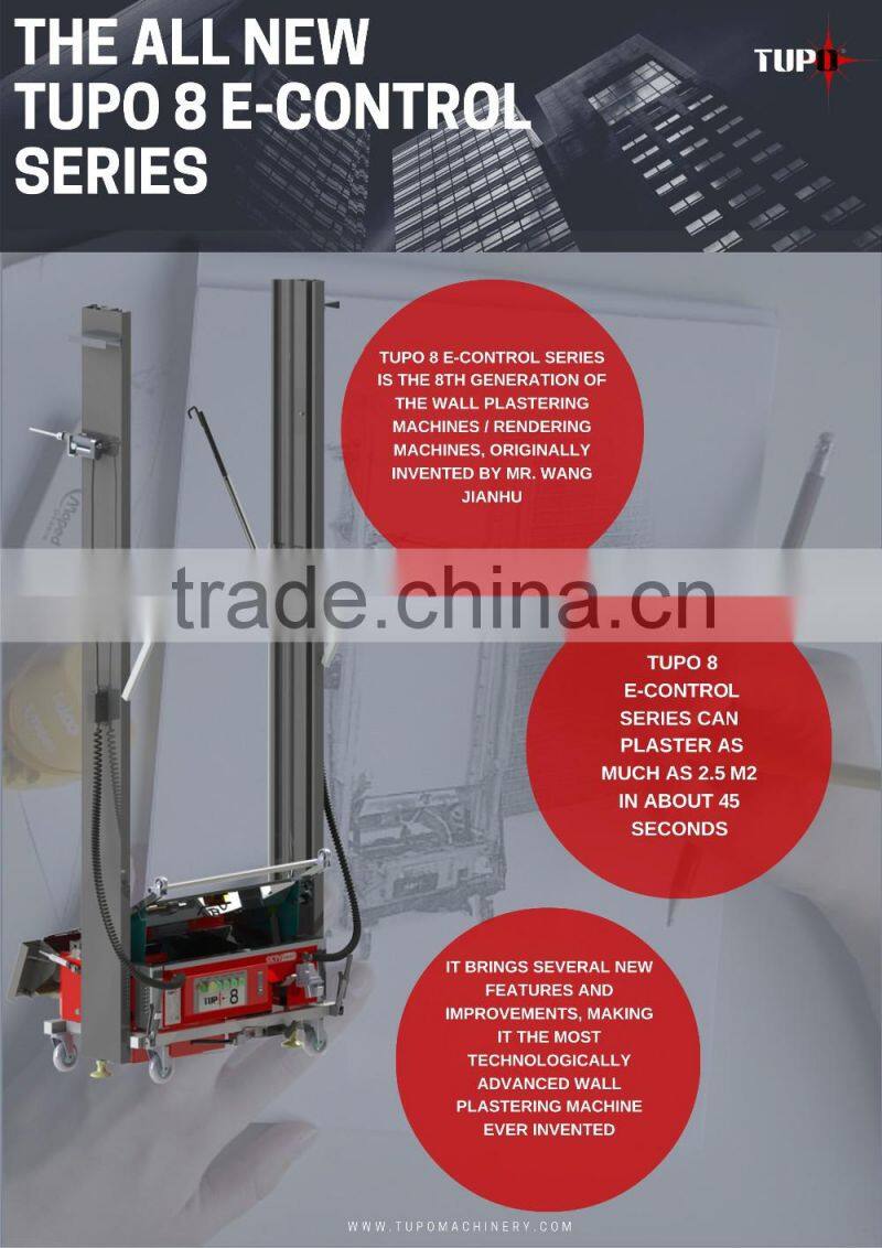 Tupo 8 hydraulic type construction machinery rendering machine cement motar plastering /factory outlet with CE Certification