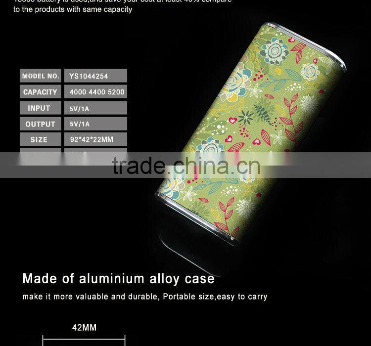 high quality RoHs dual usb portable charger 4000mah power bank external battery pack