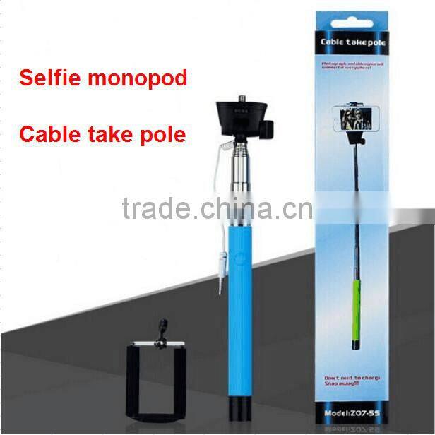 Practical monopod Z07-5 plus, cable take pole selfie stick, monopod selfie stick available in stock