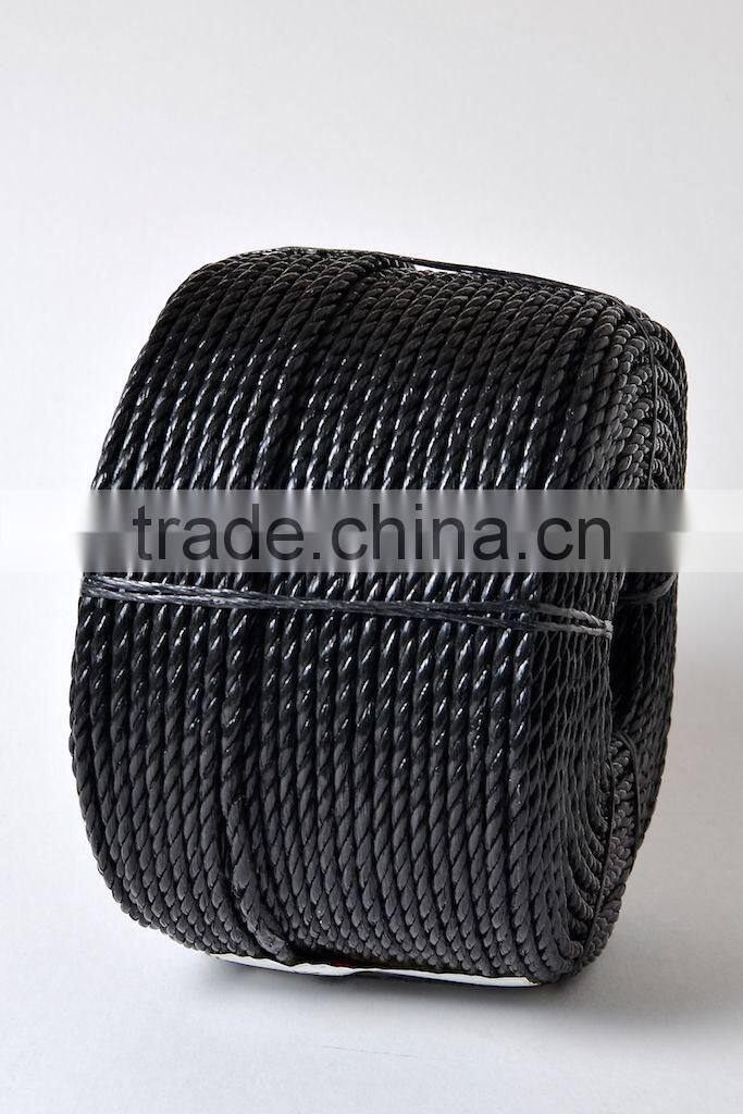 Coloured polypropylene rope available in white, black, red, green, yellow and orange