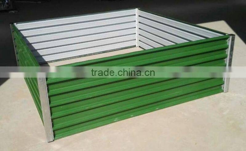 Corrugated metal raised garden bed