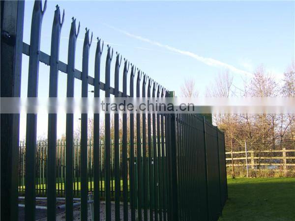 Hot dipped galvanized Steel Anti-climb Security Fence / palisade fence