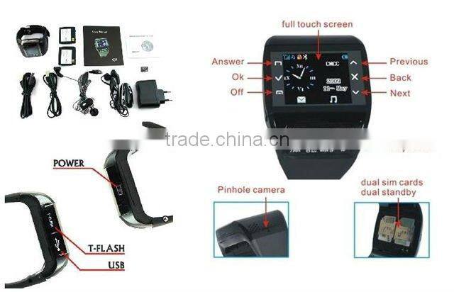 Q8 watch phone quadband single sim card touch screen keypad pinhole webcam gift 1G TF