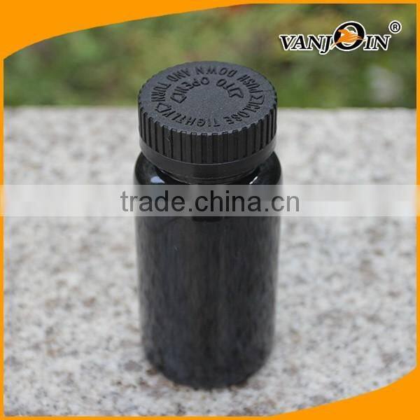 150cc Glossy Black Pill Bottles with Safty Caps