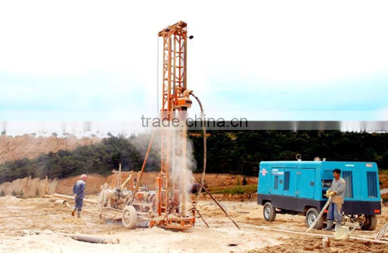 Power head type china trailer used drilling rig with normal-reverse circulation