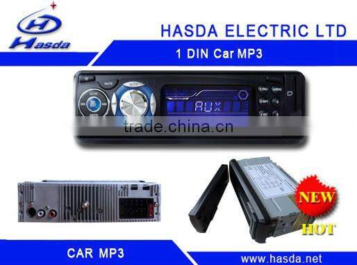 single din car radio player with mp3 /USB ,slip down detachable panel .Hasda H-7003