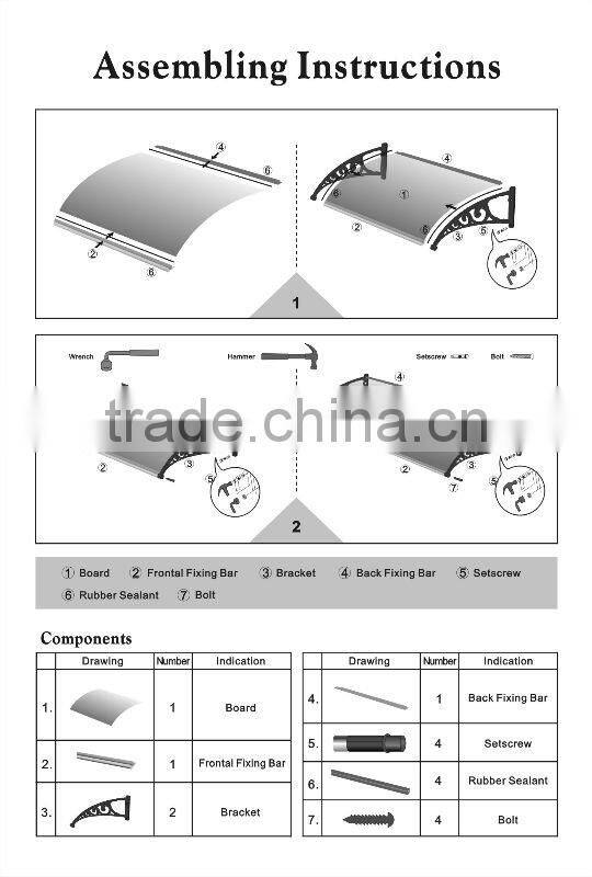 Clear plaste awning