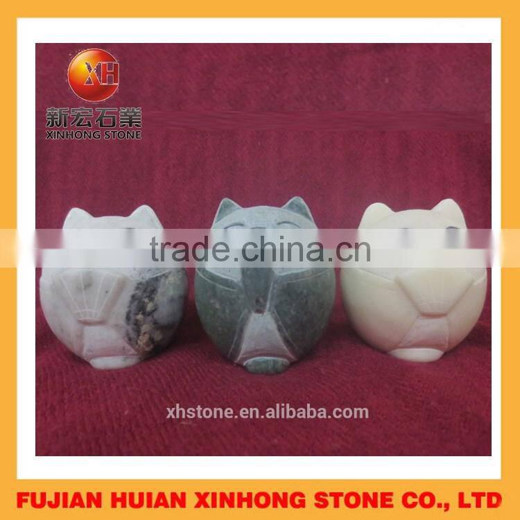 Lovely white marble dog stone craft table decoration