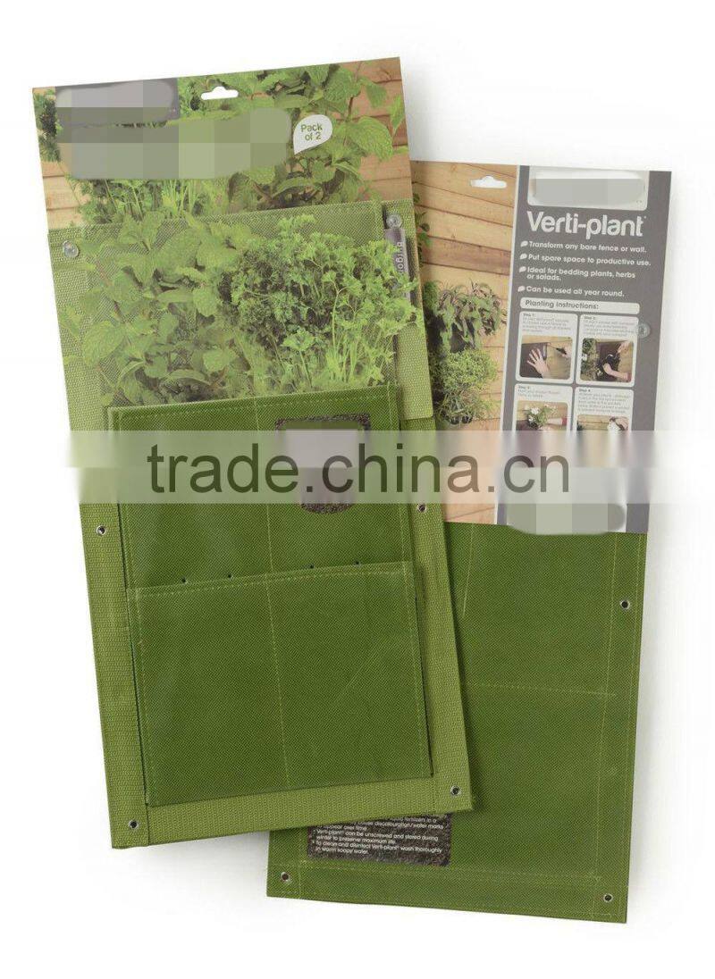 3-Pocket Oxford Hanging Plant Grow Bag,Wall planter
