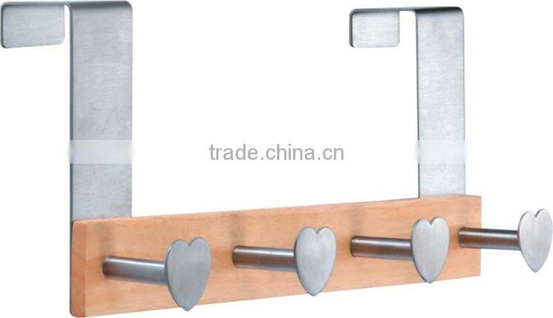 Hot Sale 6 Hooks Stainless Steel Over Door Hooks
