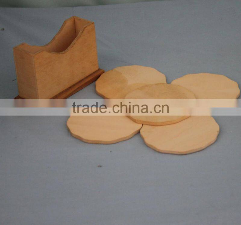 High quality painted color square wooden tea cup coasters