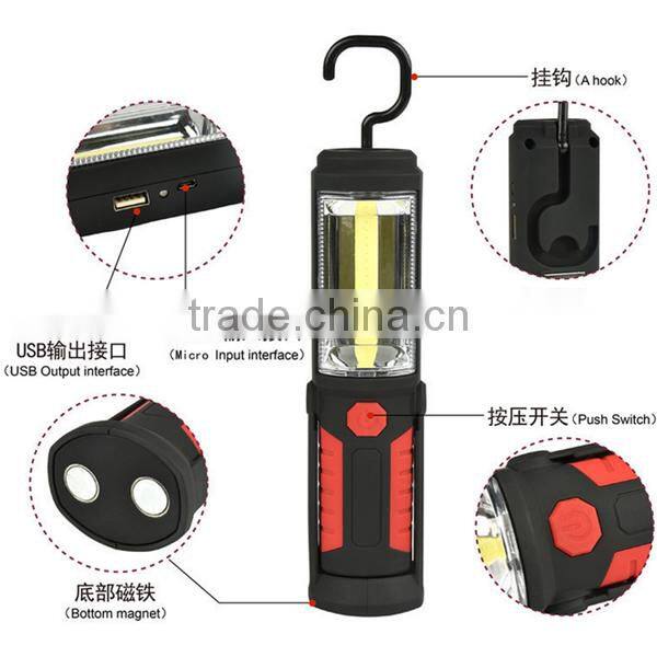High quality Portable magnetic base rechargeable COB LED work light