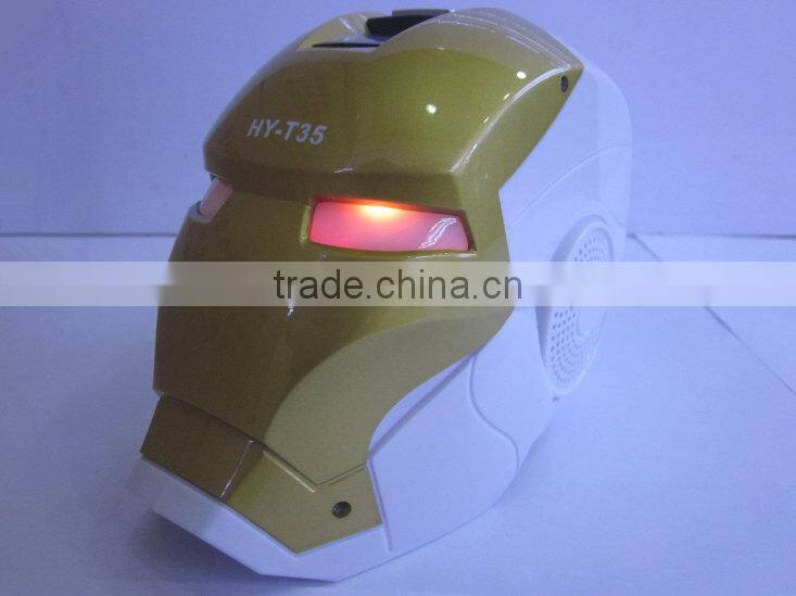 2014 Helmet Portable Mini Speaker SD Card Speaker Iron Man