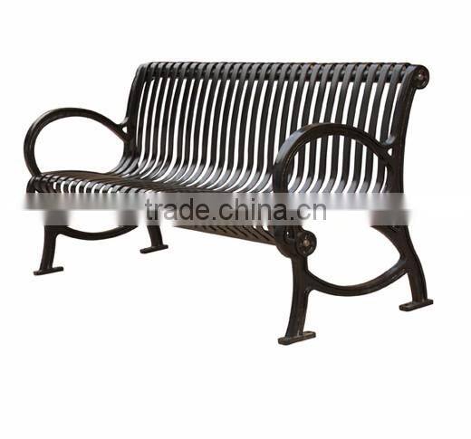 high loading capacity fixed outdoor cast iron bench