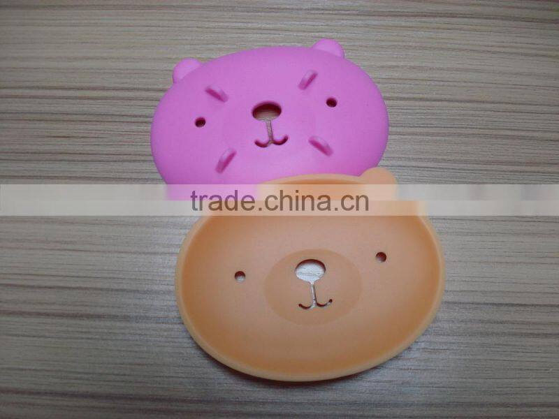 Environmental protection durable draining Bear Animal silicone soap box