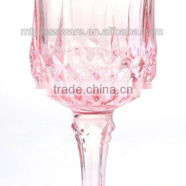 wholesale colorful candle holder crystal long stem wine glass