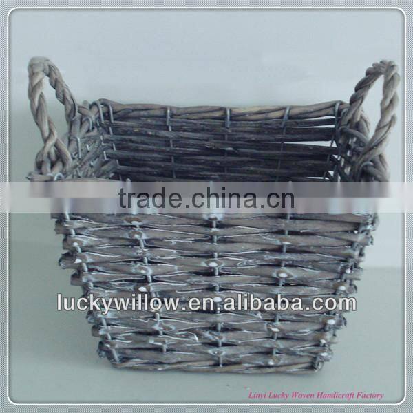 wholesale garden decorative small wicker antique flowerpot