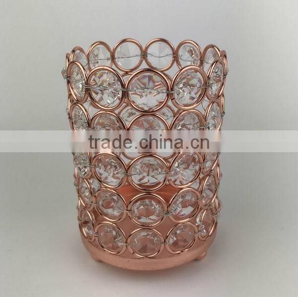 Metal glass candle holder for wedding decoration