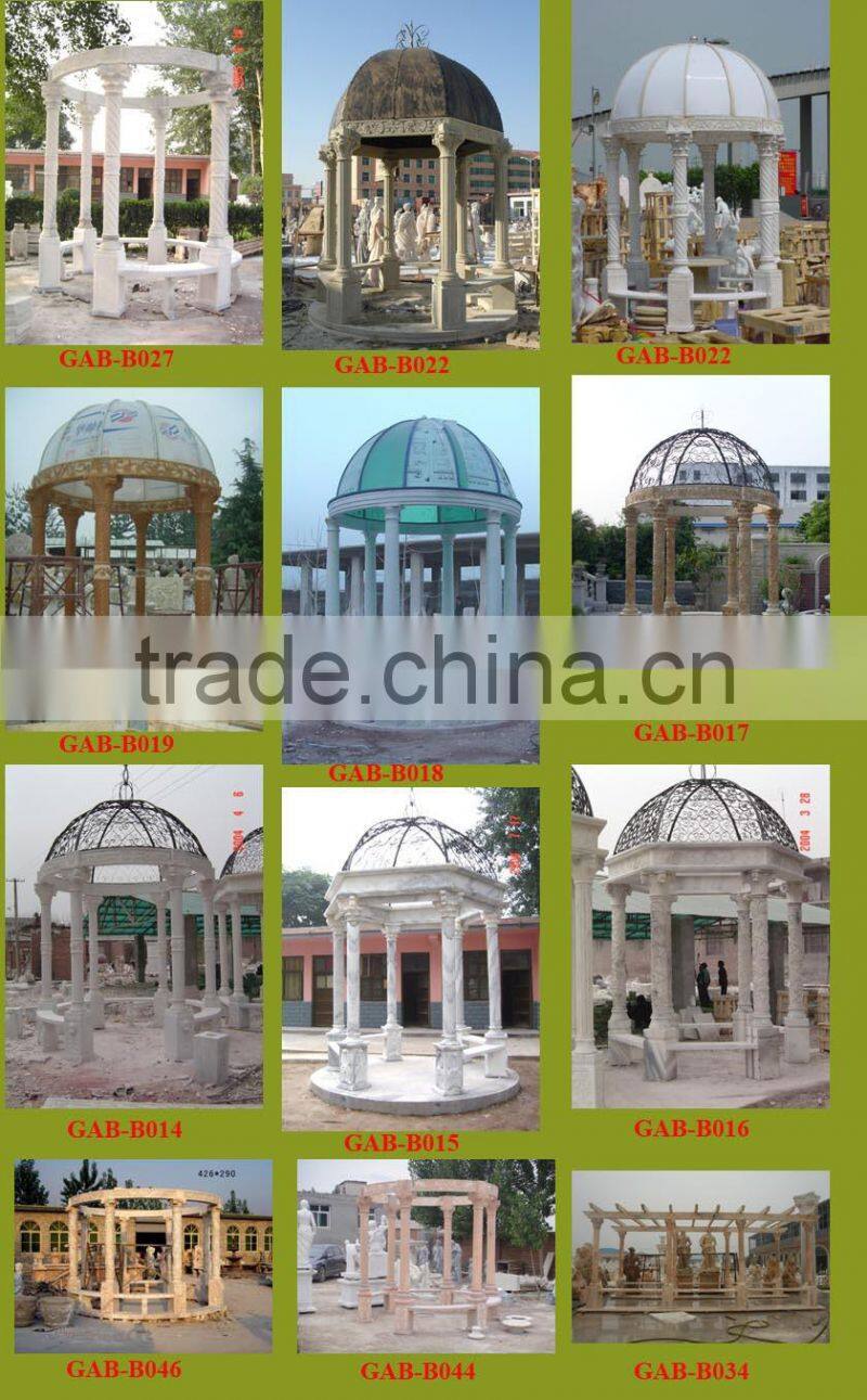 2015 new design garden marble column gazeboe