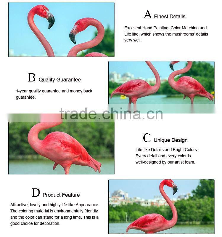 outdoor decoration life size animals fiberglass flamingo statue for sale