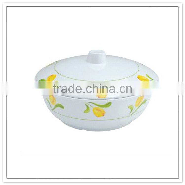 Miso soup personalized round plastic bowl with cover lid, swirl restaurant insulated japanese serving bowl