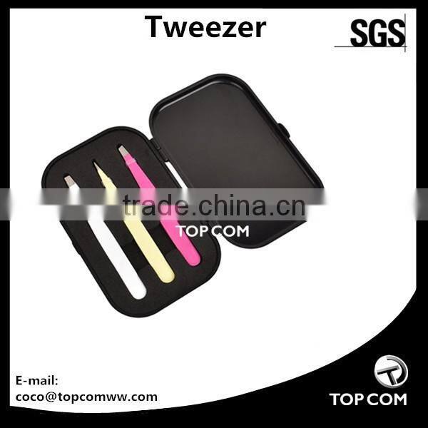 2017 New Arrival Lady Hair Removal Stainless Steel Beauty Slant Tip eyebrow glitter tweezers