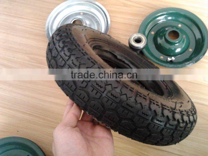 Pneumatic wheel with steel rim 3.50-7