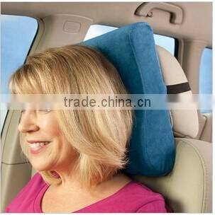 SMALL COMFORT MEMORY FOAM BED TRAVEL PILLOW CAR BACK PILLOW WITH BELT