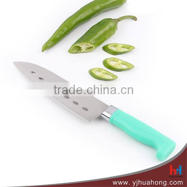 7 holes style kitchen knife,utility kitchen knife with plastic handle
