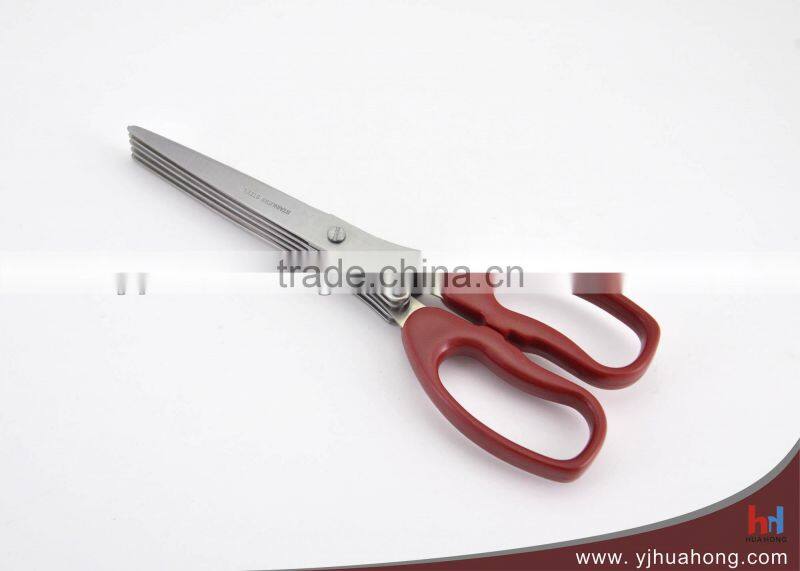 Stainless Steel shredder scissors,kitchen herb scissors with serrated 5 blades