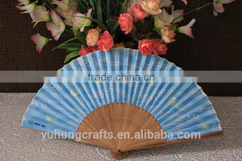 2014 Promotional Cloth Bamboo Folding Fan