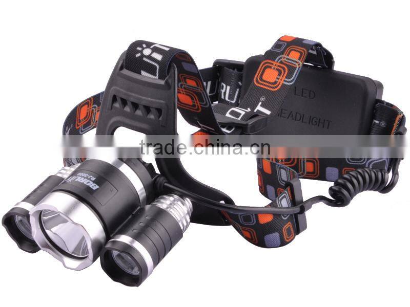 Boruit RJ-3000 3xT6 LED 920Lm 4 Mode High Power Rechargeable Headlamp