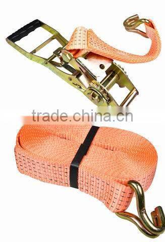 2" ratchet tie down with double J hook, ERGO, 50mm*8m, two-pieces, 2500/5000DAN, CEGS