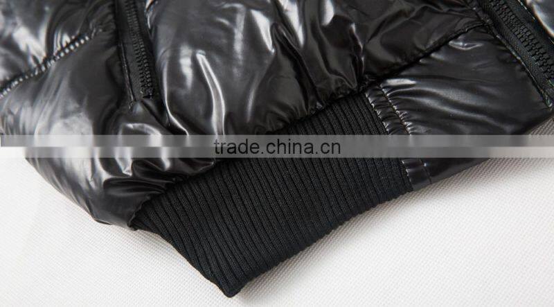 OUTDOOR PU LEATHER HOODED DOWN VEST