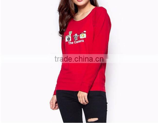 Lady t-shirt ,long sleeve round neck t shirt for women