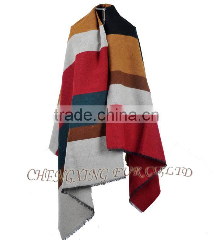 CX-B-P-28 Colourful Stripped Women Winter Warm Acrylic Pashmina