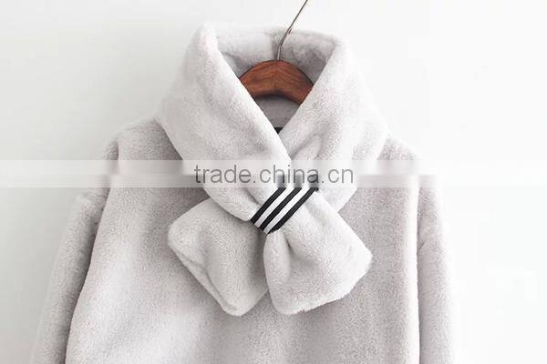 100%cotton thick warm pullover hoodie with scarf