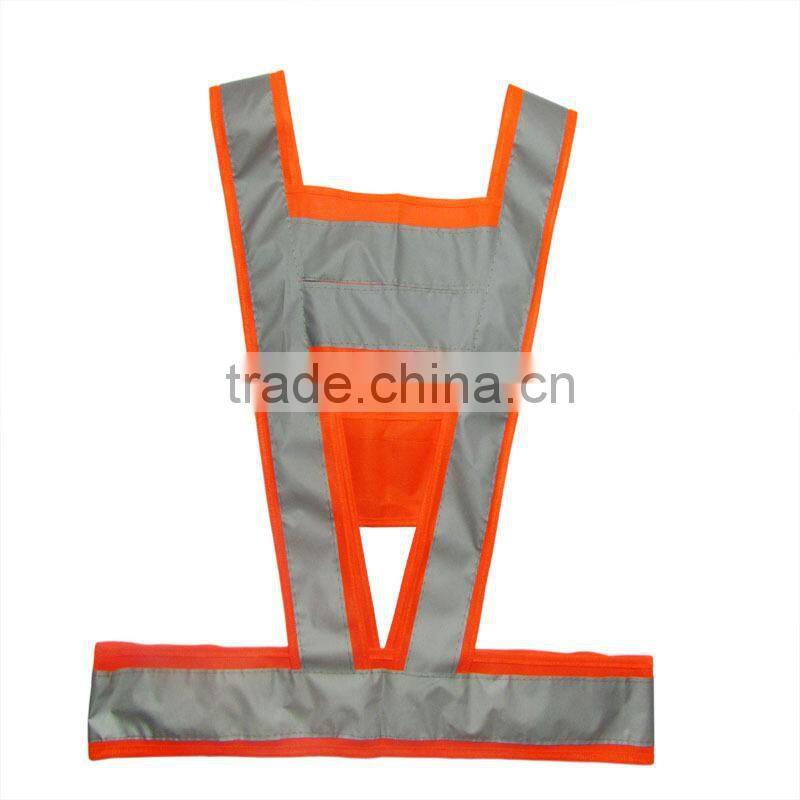 Wholesale Warning V-Shaped Polyester Reflective Safety Vest Made in China