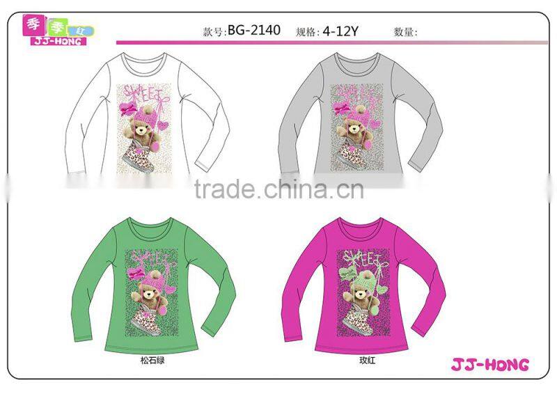 100% cotton Girl's long t-shirt wholesale lot