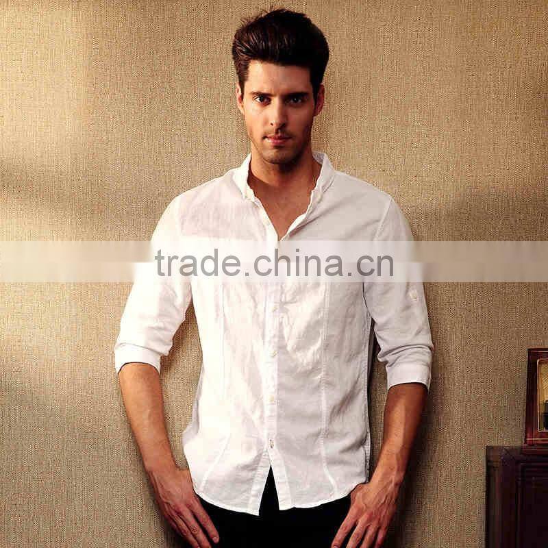 T Shirt Wholesale Man Long Sleeve China Custom Printing With Linen&Cotton