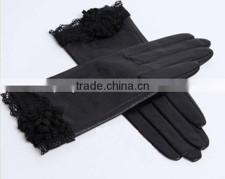 2014 new design warm winter lace woman gloves